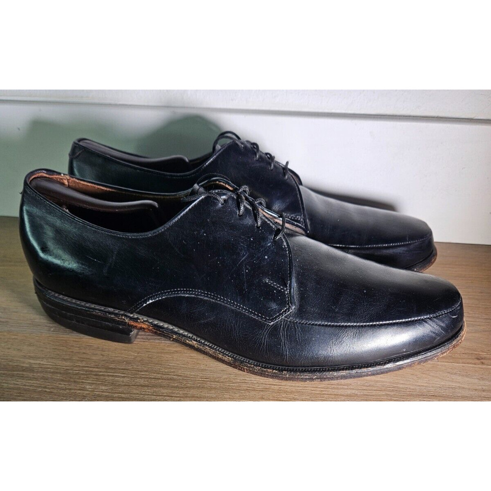 Allen Edmonds Men’s Black Leather Plain Toe Derby Dress Shoes Size 11.5 D